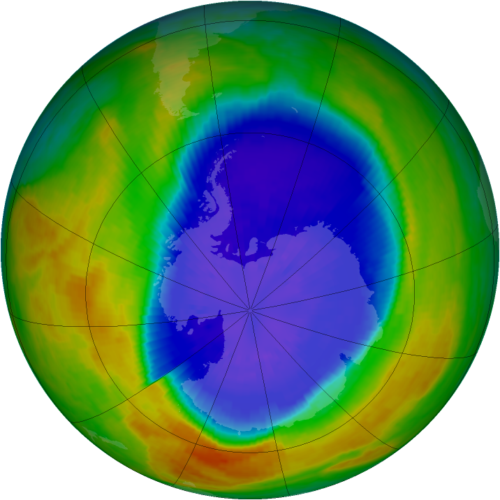 Antarctic ozone map for 18 September 2002